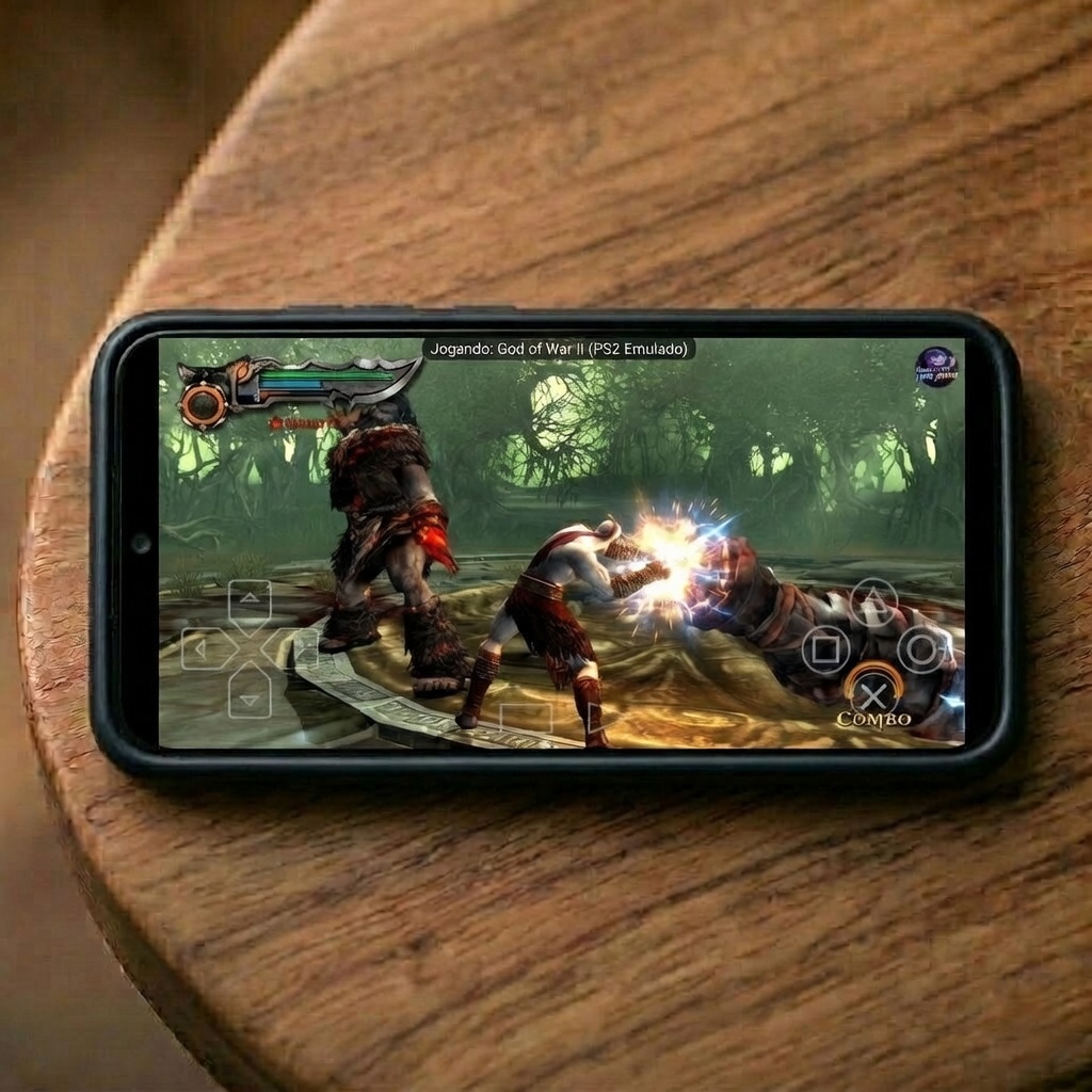 God of War II rodando emulado no celular